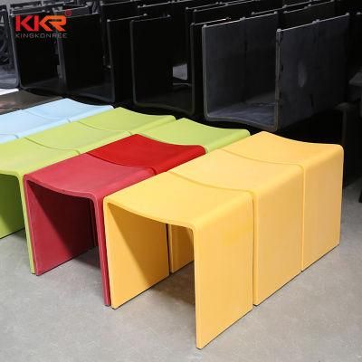 White Acrylic Resin Shower Stools Artificial Stone Bath Bench Shower Seat Chair Stool