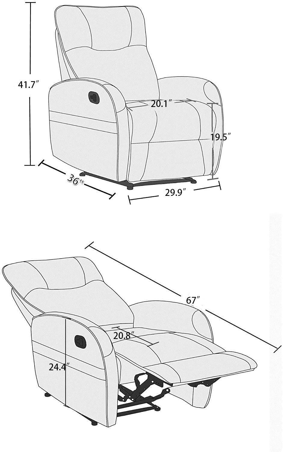 Jky Furniture High Adjustable Leather Power Recliner Chair with Big Loading Quantity