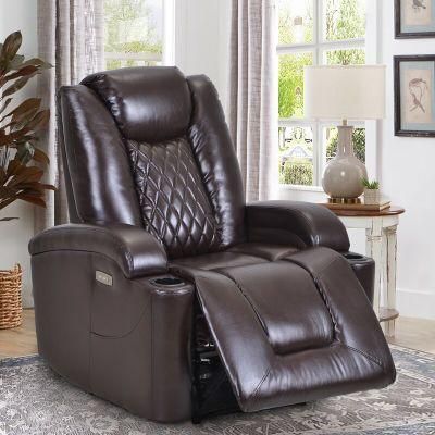 Jky Furniture Adjustable Leather Home Theater Power Recliner Chair with Customerized Functions