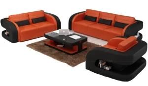 Modern 1+2+3 Sofa American Style Genuine Leather Orange Sofa