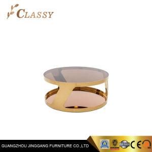 Laser Cut Modern Coffee Table Polished Golden Luxury Home Center Table