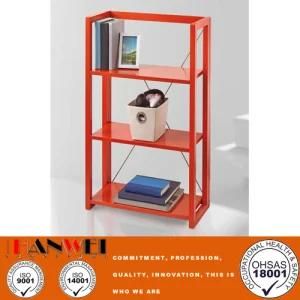 Colorful Red Black Pine Wooden Folding Bookshelf Living Room Furniture Wooden Furniture