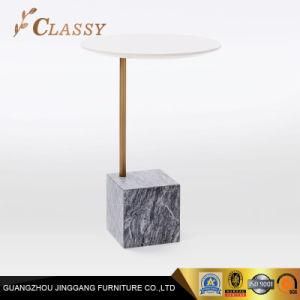 Marble Base Metal Cube with Different Top Side Table