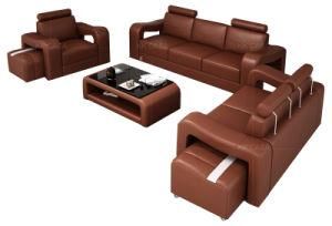 Modern Hotel Restaurant Furniture Luxury Leisure Genuine Leather Sofa
