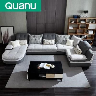 102181 Hot Sale European Style 7 Seater Luxury Corner Fabric Sofa Set
