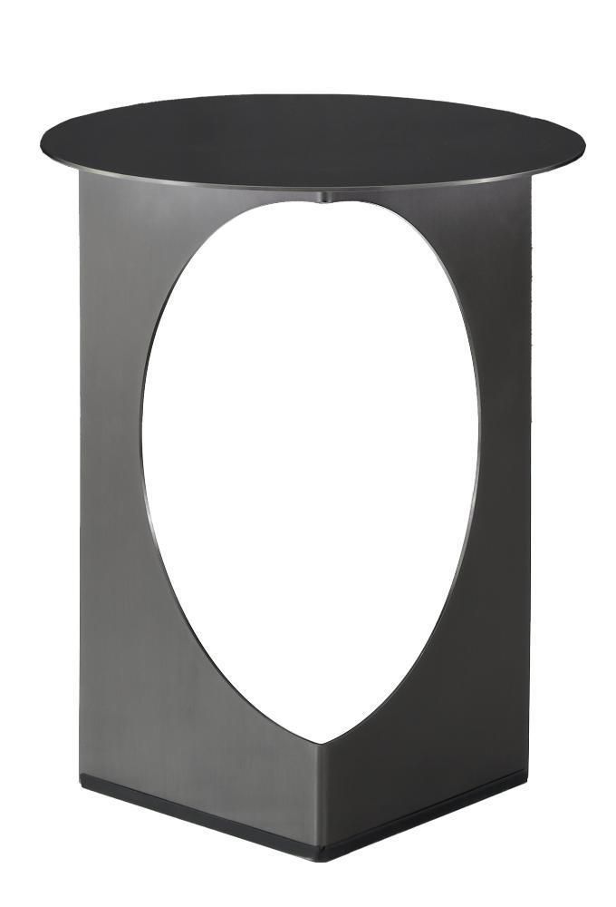 CT540 Metal Side Table, Stainless Steel Grey Color Side Table, Italian Design Metal Coffee Table, Loving Room Set