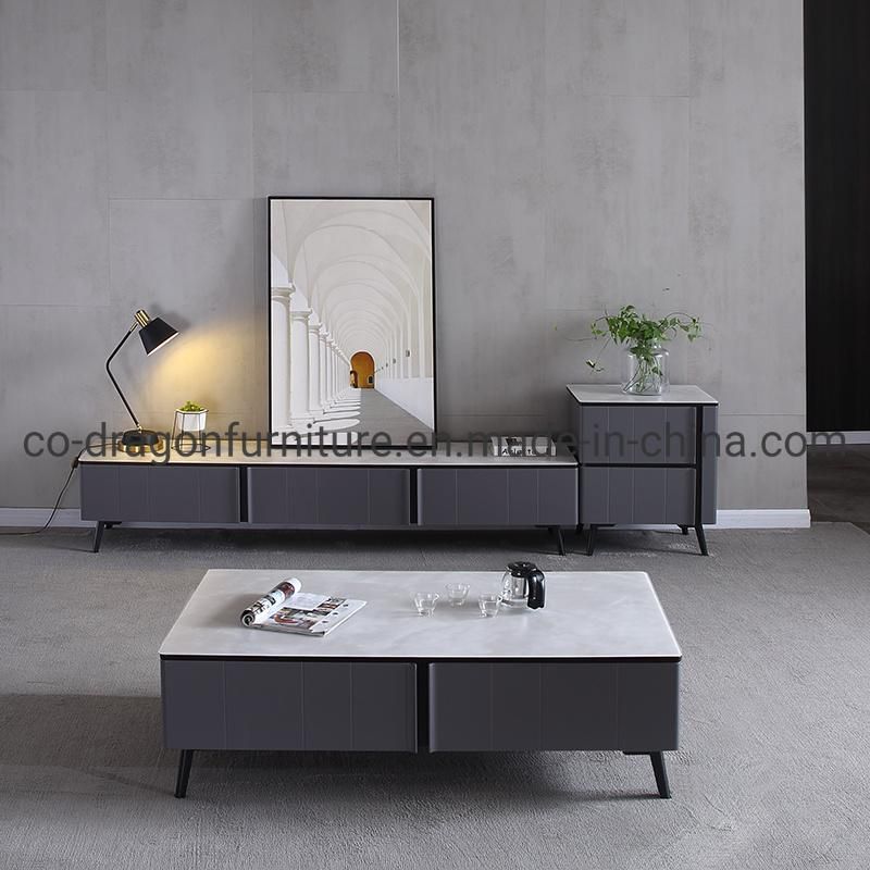 Modern Wooden Marble Top Coffee Table for Living Room Furniture