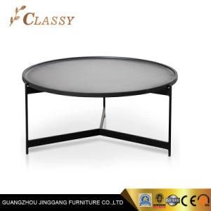 Modern Round Black Powder Coated Coffee Table