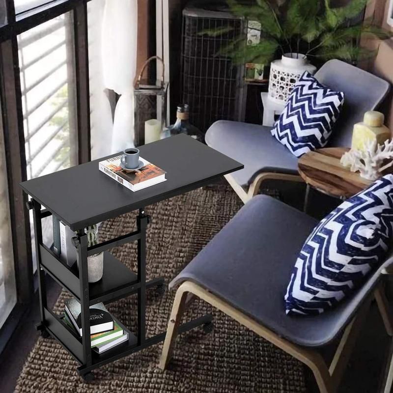Side Tables on Wheels with Height-Adjustable Storage Shelves in The Living Room and Bedroom 0326