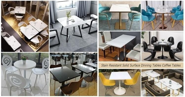 Pure White Solid Surface Stone Dining Top Side Table