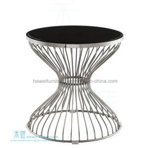 Modern Living Room Stainless Steel Round Coffee Table (HW-0840T)