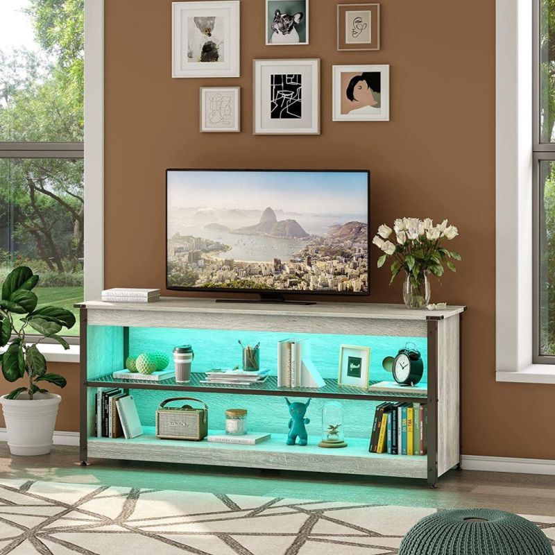 Modern Gray Gaming TV Stand TV Cabinet TV Console for Living Room