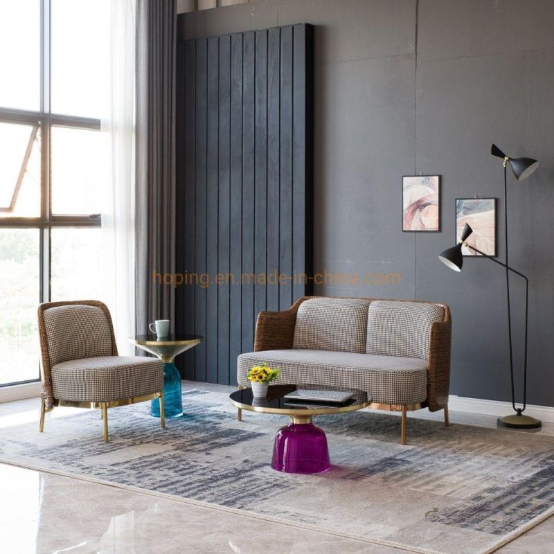 Luxury Living Room1+2 Table and Sofa Chairs for Banqueting Hall Italian Style Modern Villa Chinese Home Furniture Fabric Leather Modular L Shape