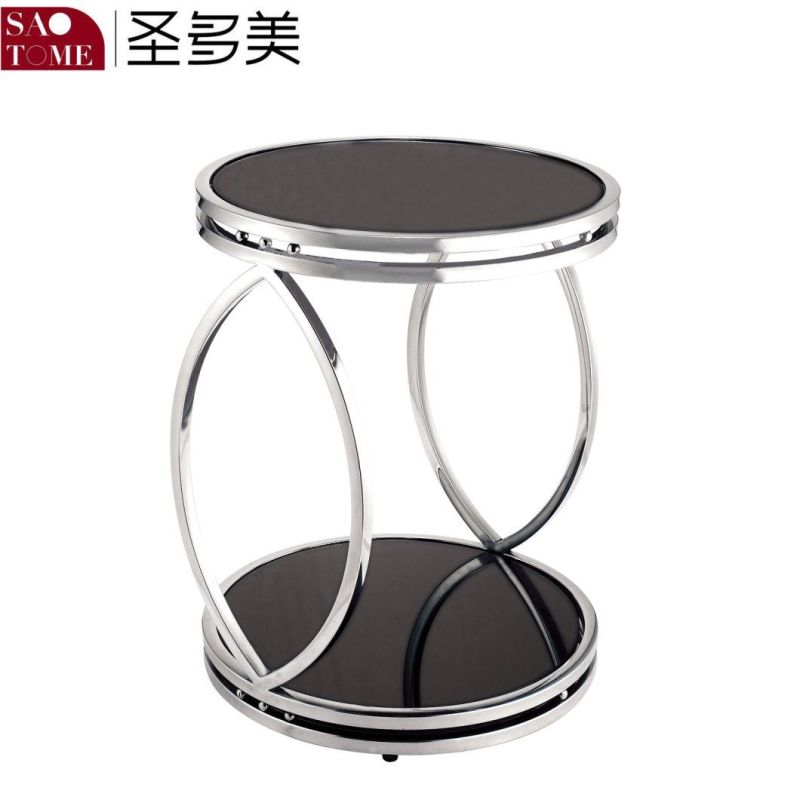 Modern Living Room Furniture White or Black Glass Round Table