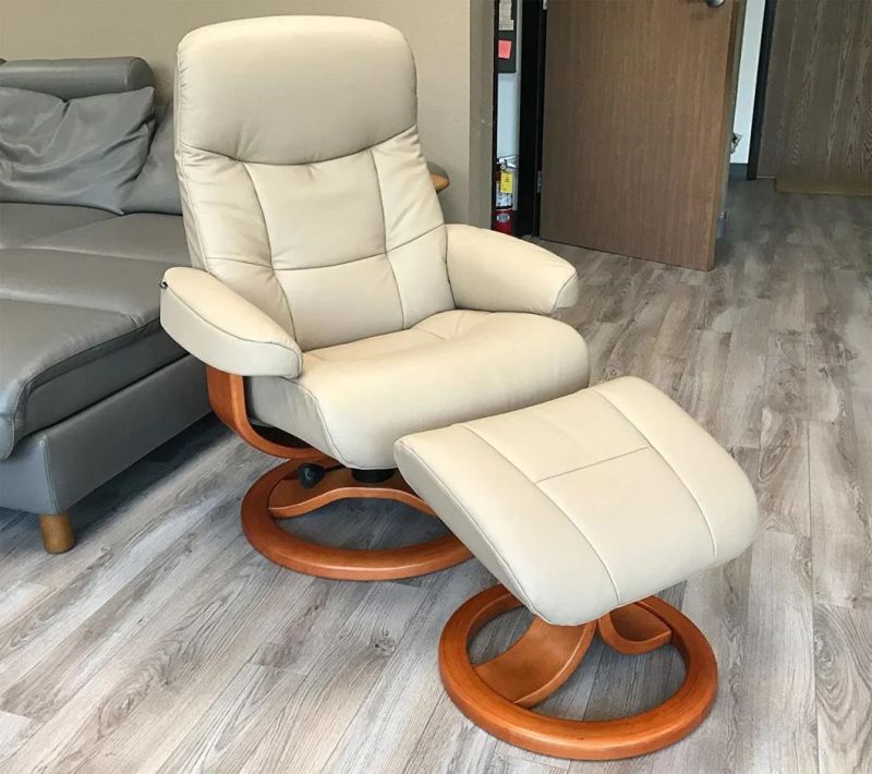 Jky Furniture Modern Design 8 Points Vibration Massage Functions (2 In Ottoman 6 In Chair) Leather Leisure Chair with Ottoman