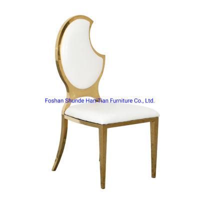 New Design Gold White Event Rental Wedding Stainless Steel Wire Dining Chair Living Room Set