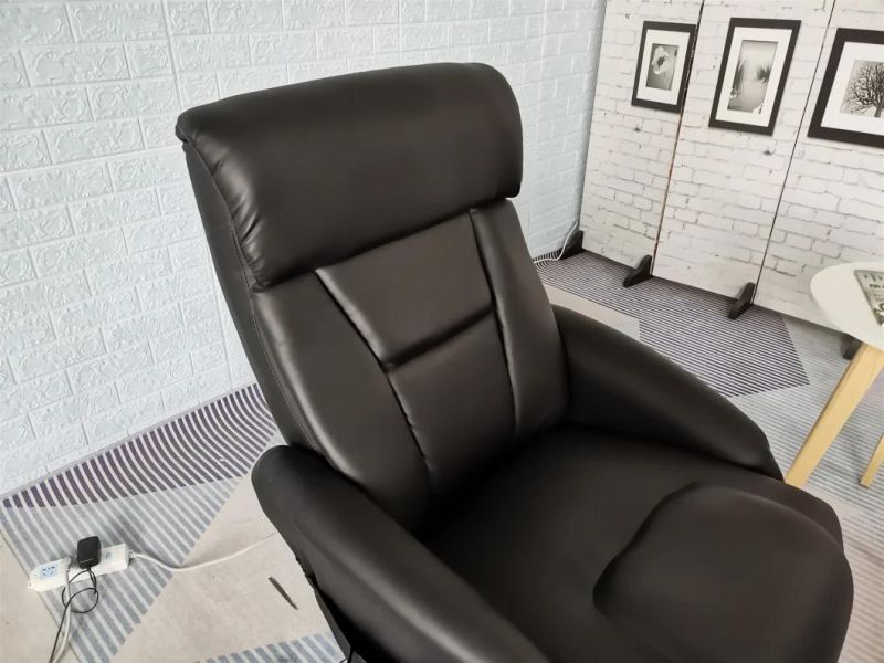 Jky Furniture Stressless Technology Fabric Leisure Recliner Chair with Ottoman and 8 Points Vibration Massage Function