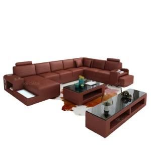 Classic Luxury L Shapde Sectional Leather Sofa for Home and Hotel