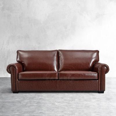 Rolled Arm Lancaster Leather Sofa Loose Back Couch Soft Seating Classic Upholstered Furniture Set for Home