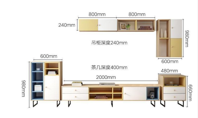 Modern Living Room Home Furniture Storage Cabinet Wooden Kitchen Center TV Stand Table