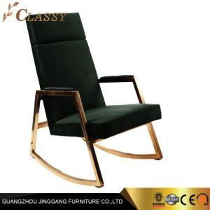 Luxury High Back Armchair in Gold Plated Stainless Steel with Upholstery