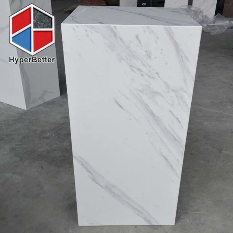 White Artificial Marble Plinth Tables