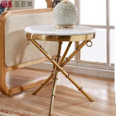 Hot Style Home Furniture Living Room Side Table Bedroom Table Melamine Metal Laminated Tea Table