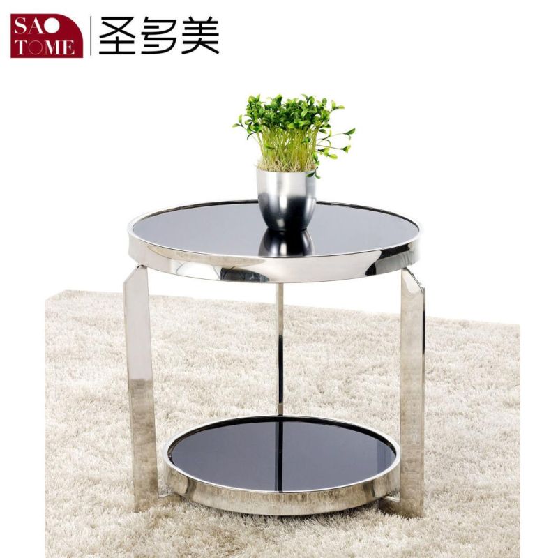 Modern Simple Living Room Furniture Metal Glass End Table