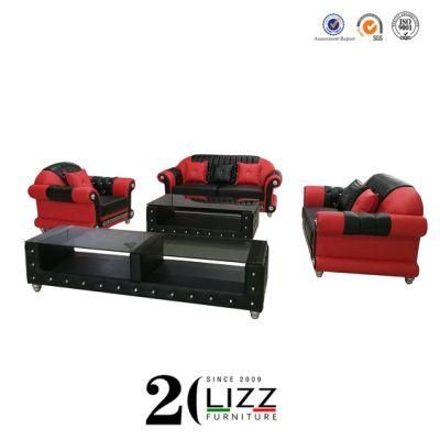 Chesterfield Modern Genuine Leather Sofa Furniture Set for Living Room