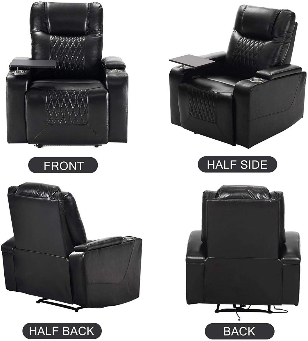 Jky Furniture Multifunction Leatherhome Theater Power Recliner Sofa Set with Customerization Functions