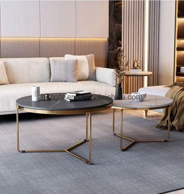 Living Room Furniture Metal Legs Marble Coffee Side Table
