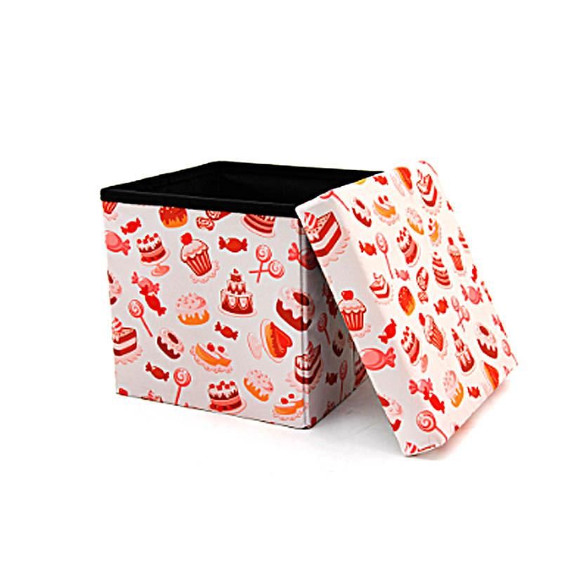 Living Room Kids Furniture Cube Foldable Storage Fabric Pouffe Ottoman