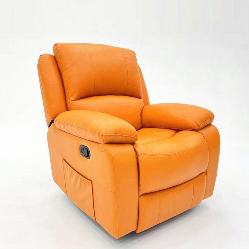Jky Furniture Single Seat Leisure Synthetic Leather Manual Rocker and Swivel Recliner Chair for Living Room