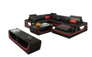 Modern Living Room Home Office Reception Leisure Fabric Corner Recliner Leather Sofa