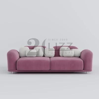 2022 Newest Design Velvet Fabric Rosy Sofa Leisure 3 Seater Chair Modern Home Living Room Furniture Set