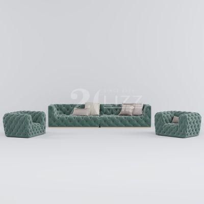 Modular Contemporary Style Leisure Living Room Fabric European Simple Green Bedroom Sofa