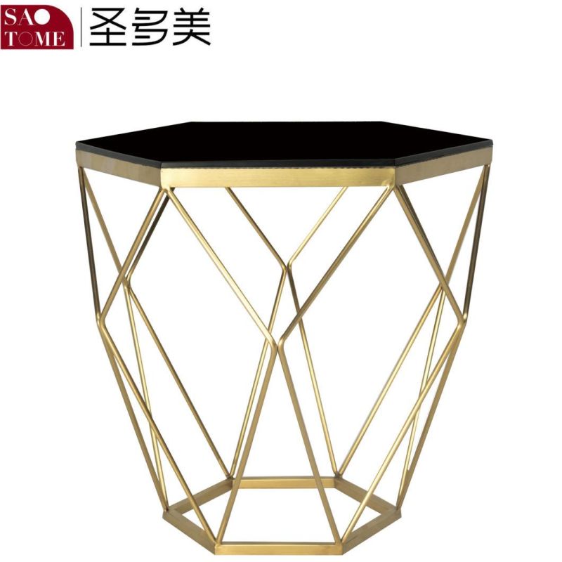 Hot Selling Stainless Steel Black Glass Round End Table