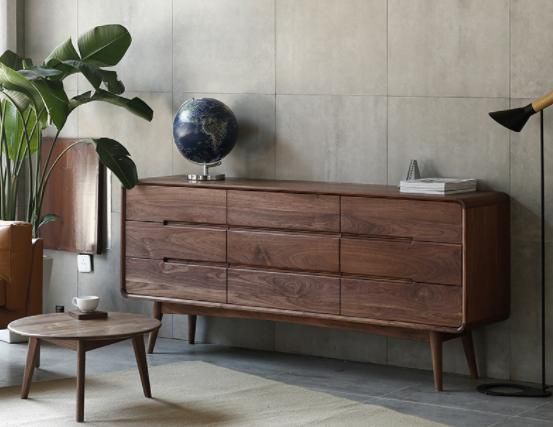 Nordic Style All Solid Wood Nine Bucket Cabinet Bedroom Living Room Locker Drawer Porch Cabinet Storage Simple Modern Cabinet Panel Furniture
