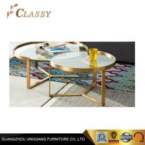 Brassed Golden Stainless Steel Tempering Glass Top Coffee Table