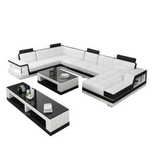 Wholesale Furniture Italian Leather Luxury Sofa Living Room Sofa Specific Use 5 Seater Modern Sofa