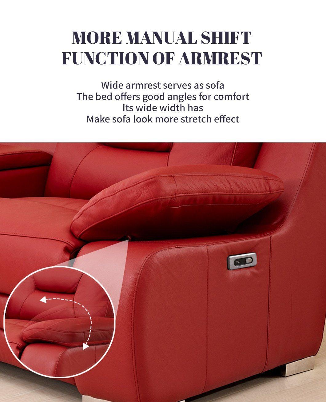 China Suppliers Modern Functional Luxury Genuine Leather Recliner Sofa Set Electric Recliner Sofa