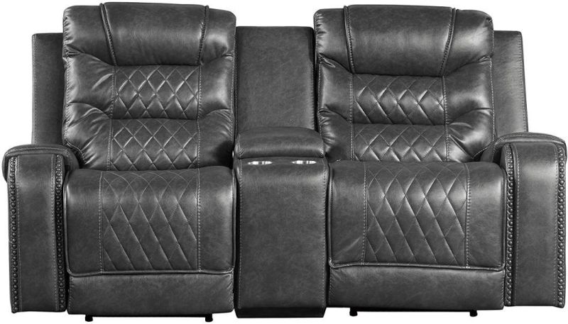 Jky Furniture Luxury Top Grain Leather Manual Recliner Sofa Set for (3+2+1) with Modern Diamond Shape