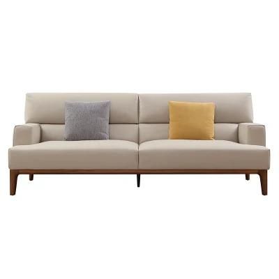 Italian Leather Contemporary Super Comfort Sofa with Solid Wood Leg Feather Down Soft High-End Villa Couch Sofa for Home Office Bedroom 3+2+1