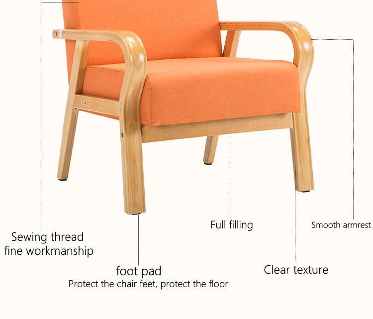 Cheap Price Nordic Style Home Furniture Mixed Color Sofa with Wooden Legs