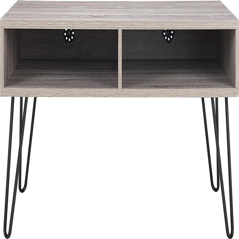 Cable Holes Reserved Wooden TV Stand with Metal Feet