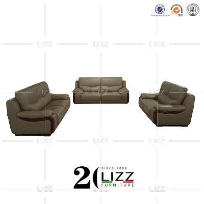 Luxury European Style Top Grain Leather Couch Modern Sectional Living Room Home Furniture with High Quality