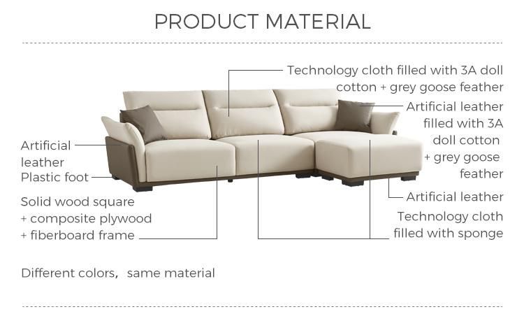 Good Service 7 European Home Living Room Set Furniture Genuine Leather Sofa Tbs060