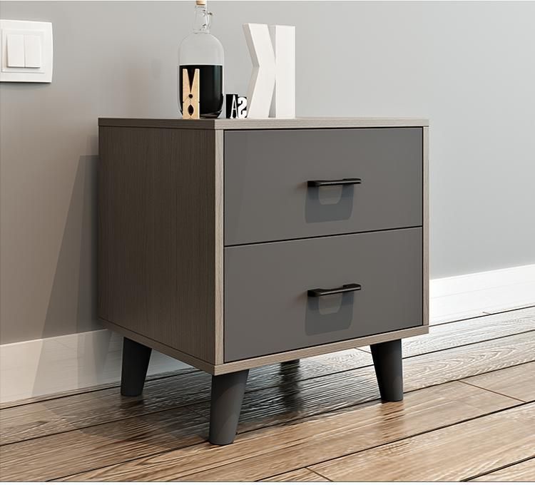 Popular Nordic Style Mixed Color Bedroom Furniture Bed Side Table with Drawers