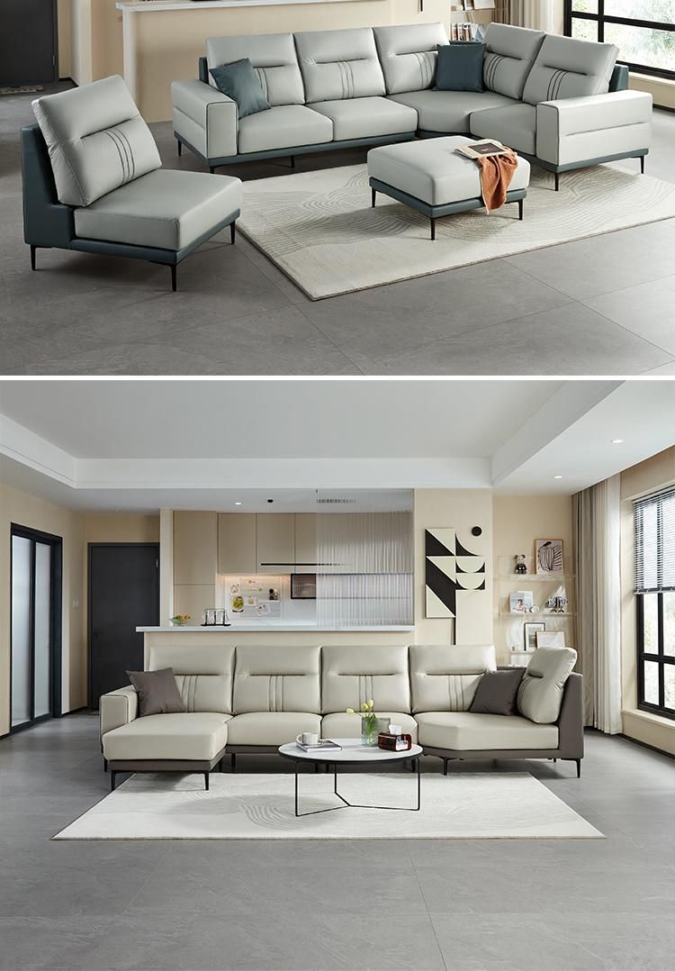 Hot Sale Low Back ISO 8191 Italian Modern Leather Sofa Set Tbs061