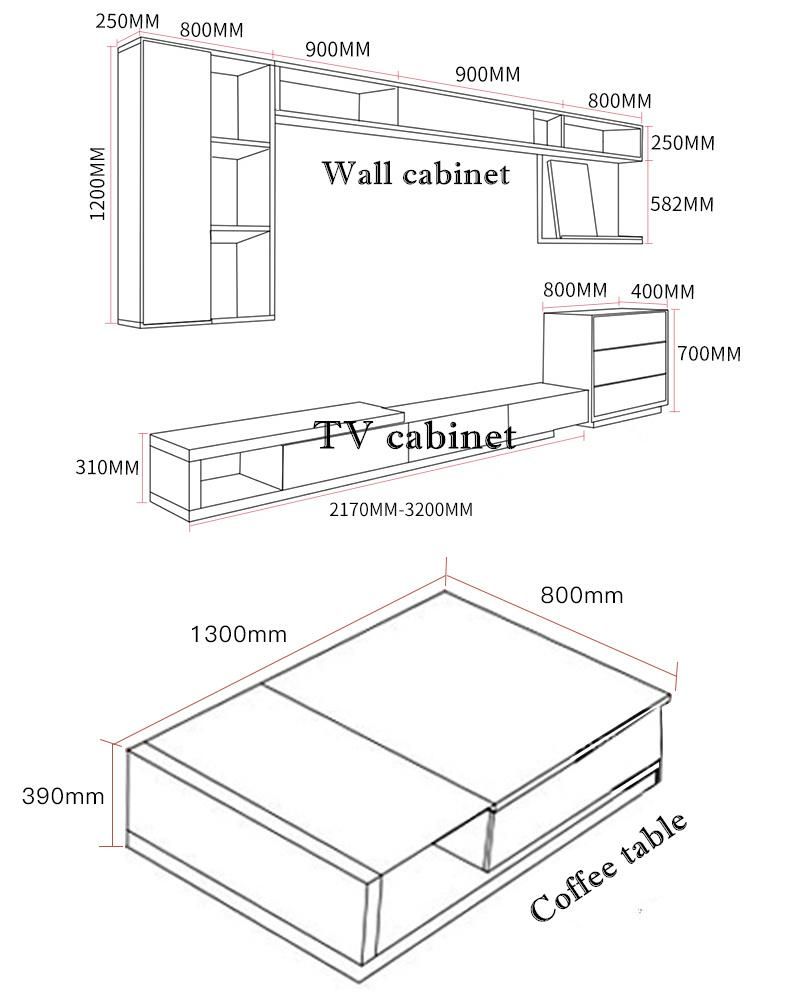 High Quality White Modern Living Room Cabinet Customized Color Size TV Stand